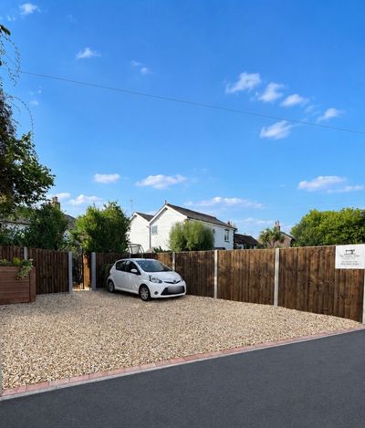 Front entrance and customer parking at The Havant Tailor in Havant